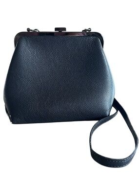 Genuine Leather Black Crossbody Shoulder Bag Made in Italy Sorse in Pelle